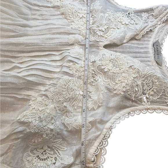 Anthropologie Ranna Gill Linen Lace Tank Top XXS White Boho Cottagecore - Picture 8 of 11